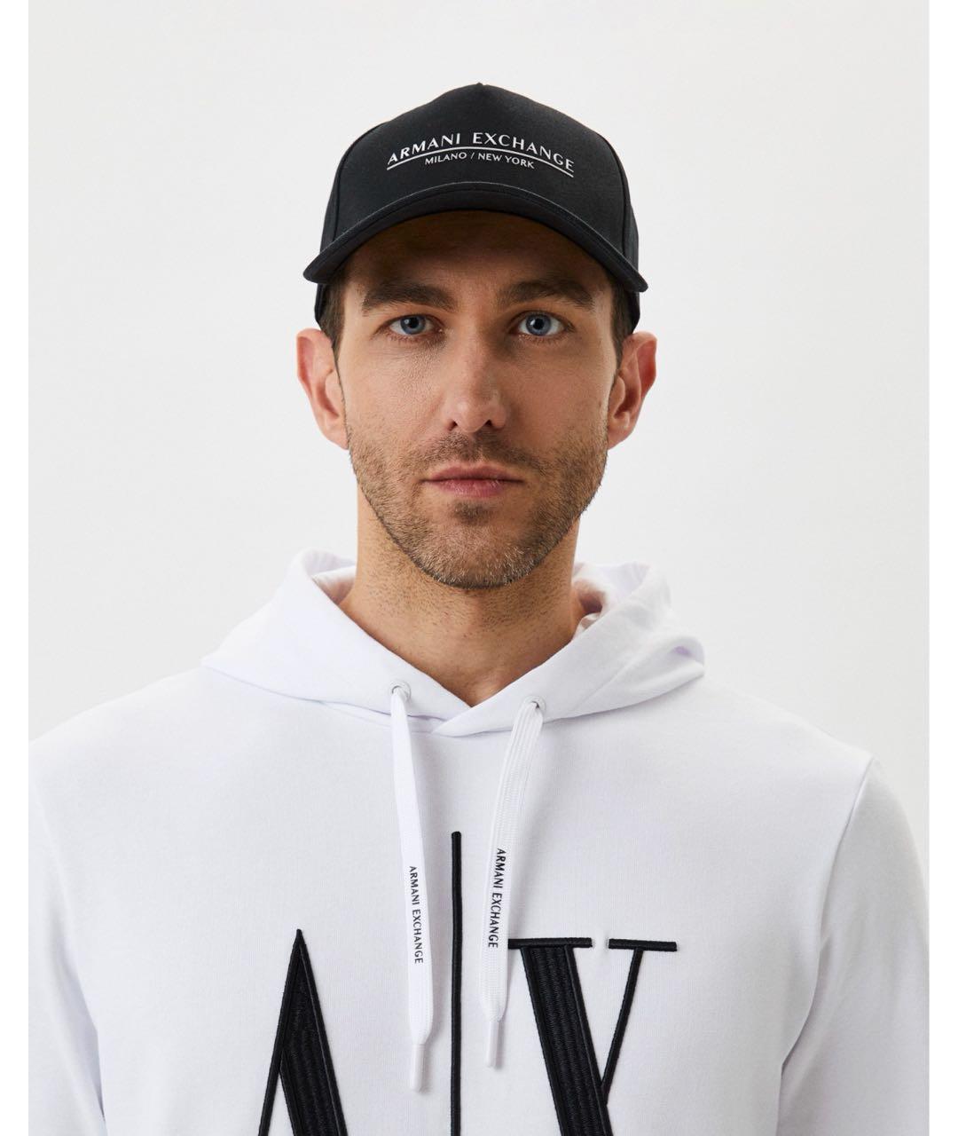 ARMANI EXCHANGE Черная хлопковая кепка/бейсболка, фото 7