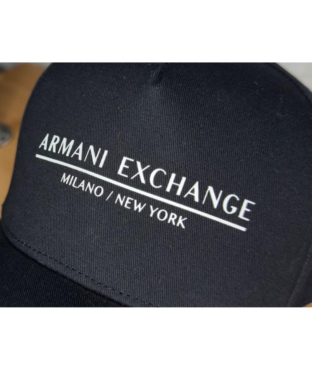 ARMANI EXCHANGE Черная хлопковая кепка/бейсболка, фото 3