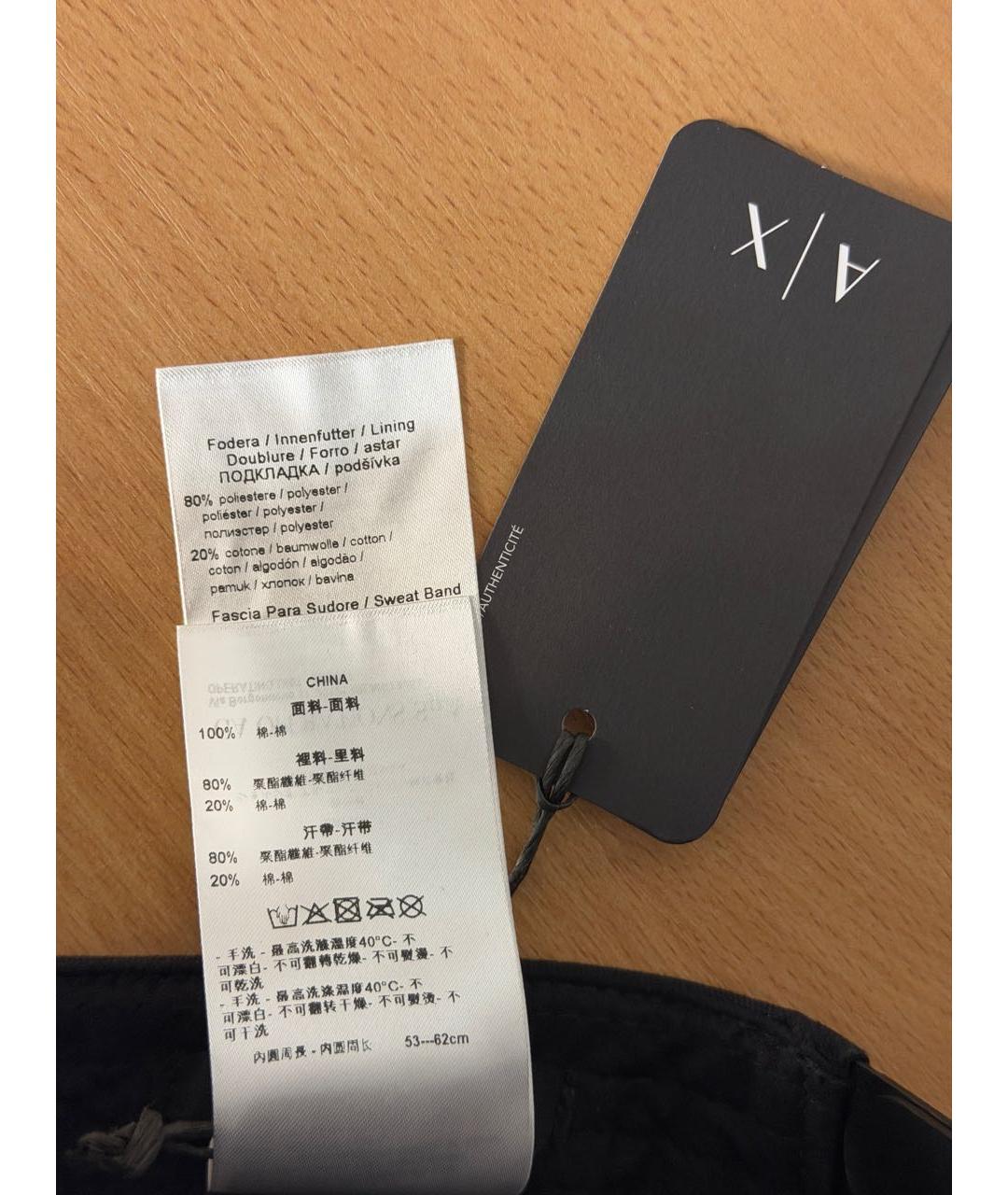 ARMANI EXCHANGE Черная хлопковая кепка/бейсболка, фото 6