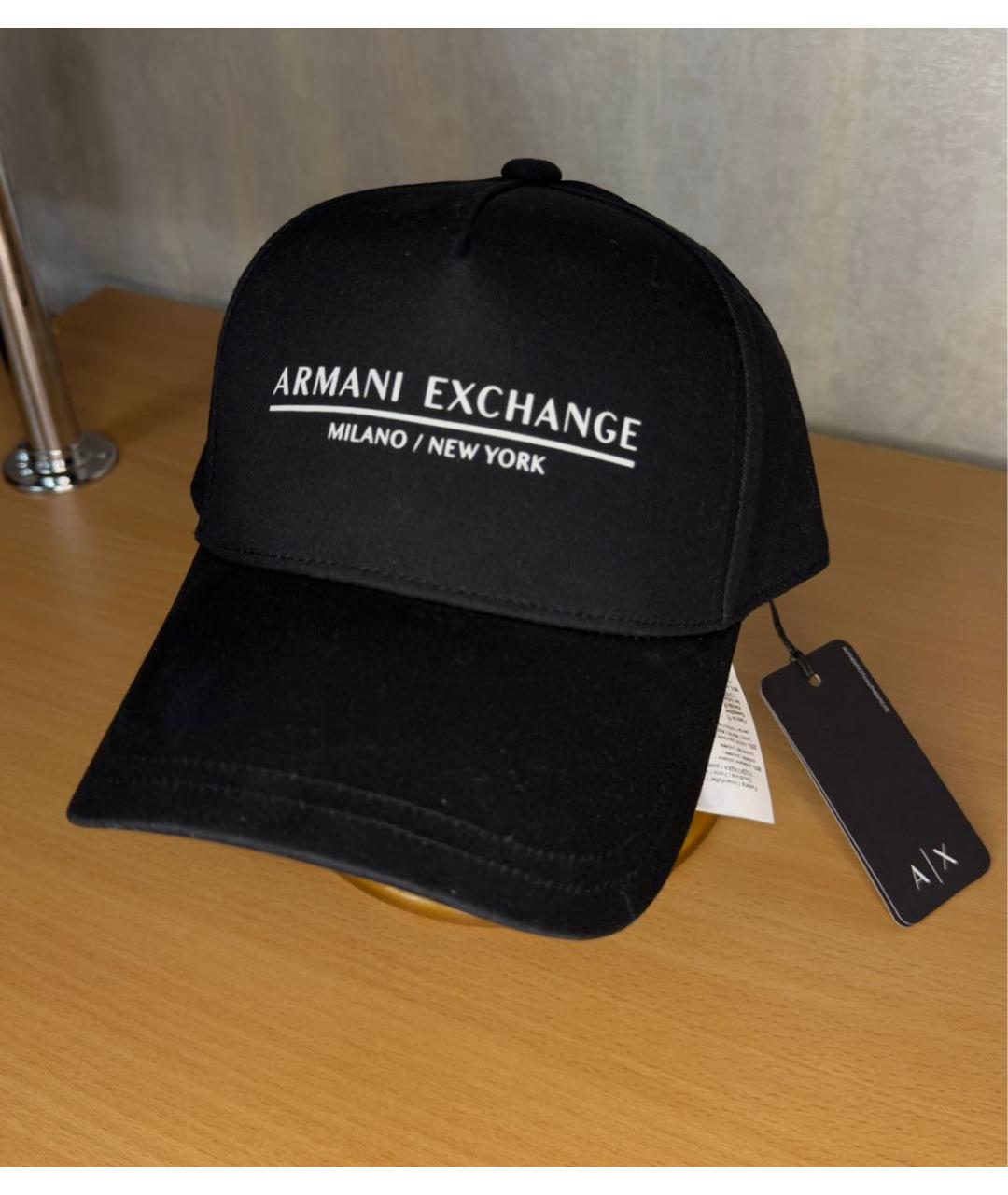 ARMANI EXCHANGE Черная хлопковая кепка/бейсболка, фото 2