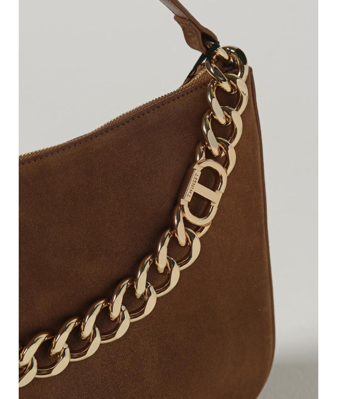 TWIN-SET Коричневая сумка с короткими ручками, фото 3