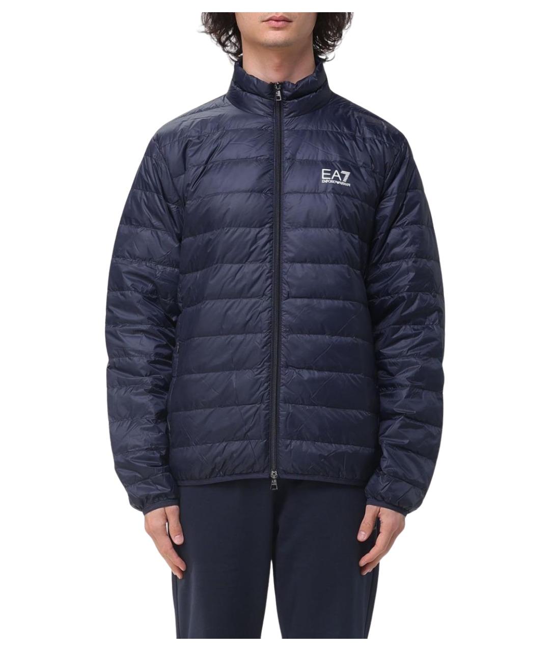 EA7 Синяя полиамидовая куртка, фото 1