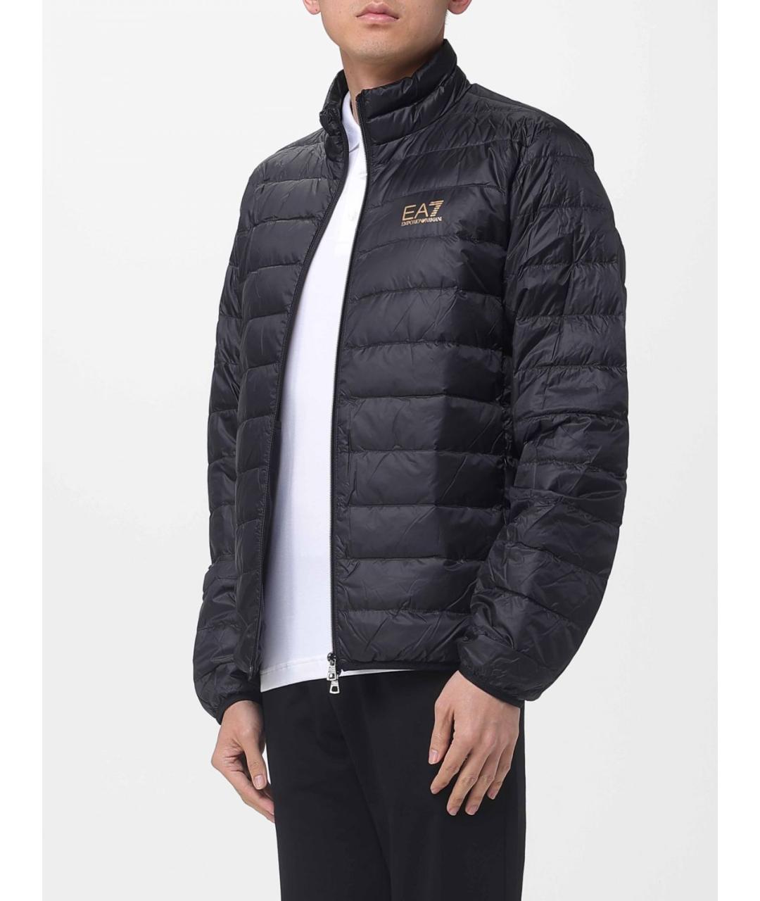 EA7 Черная полиамидовая куртка, фото 3