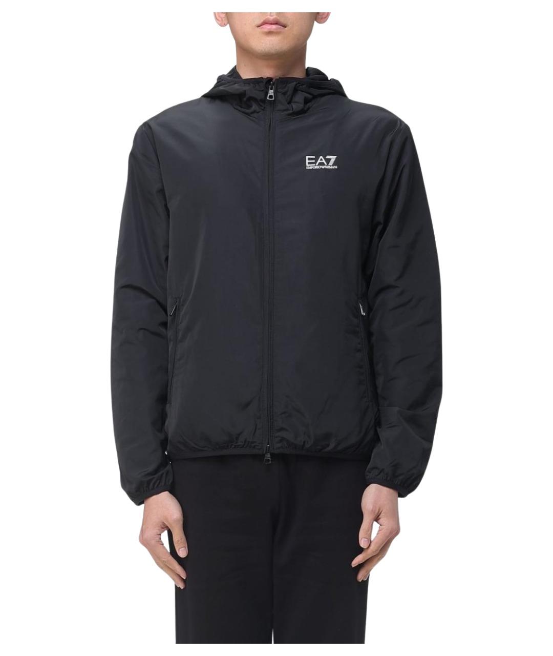 EA7 Черная полиэстеровая куртка, фото 1