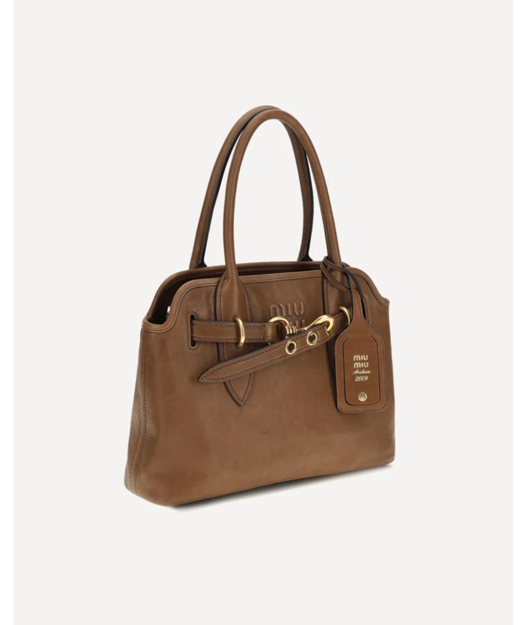 MIU MIU Коричневая замшевая сумка тоут, фото 2