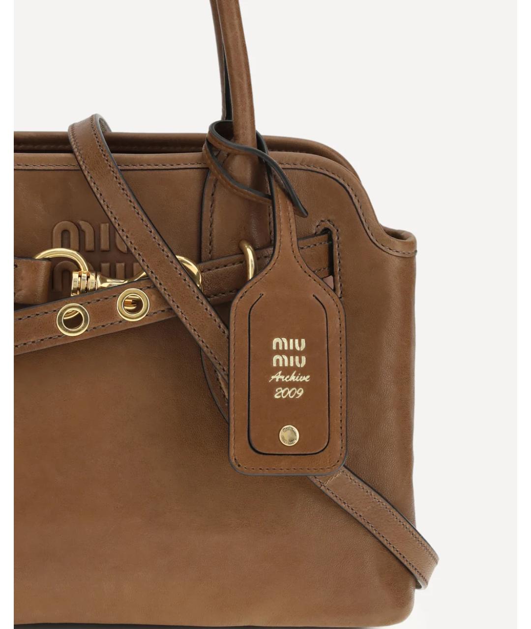 MIU MIU Коричневая замшевая сумка тоут, фото 4