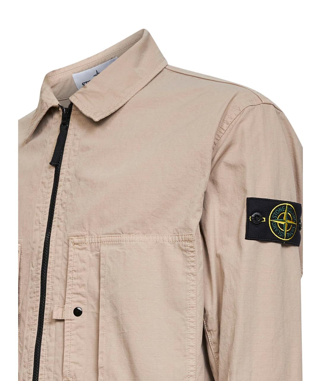 STONE ISLAND Бежевая хлопковая куртка, фото 3