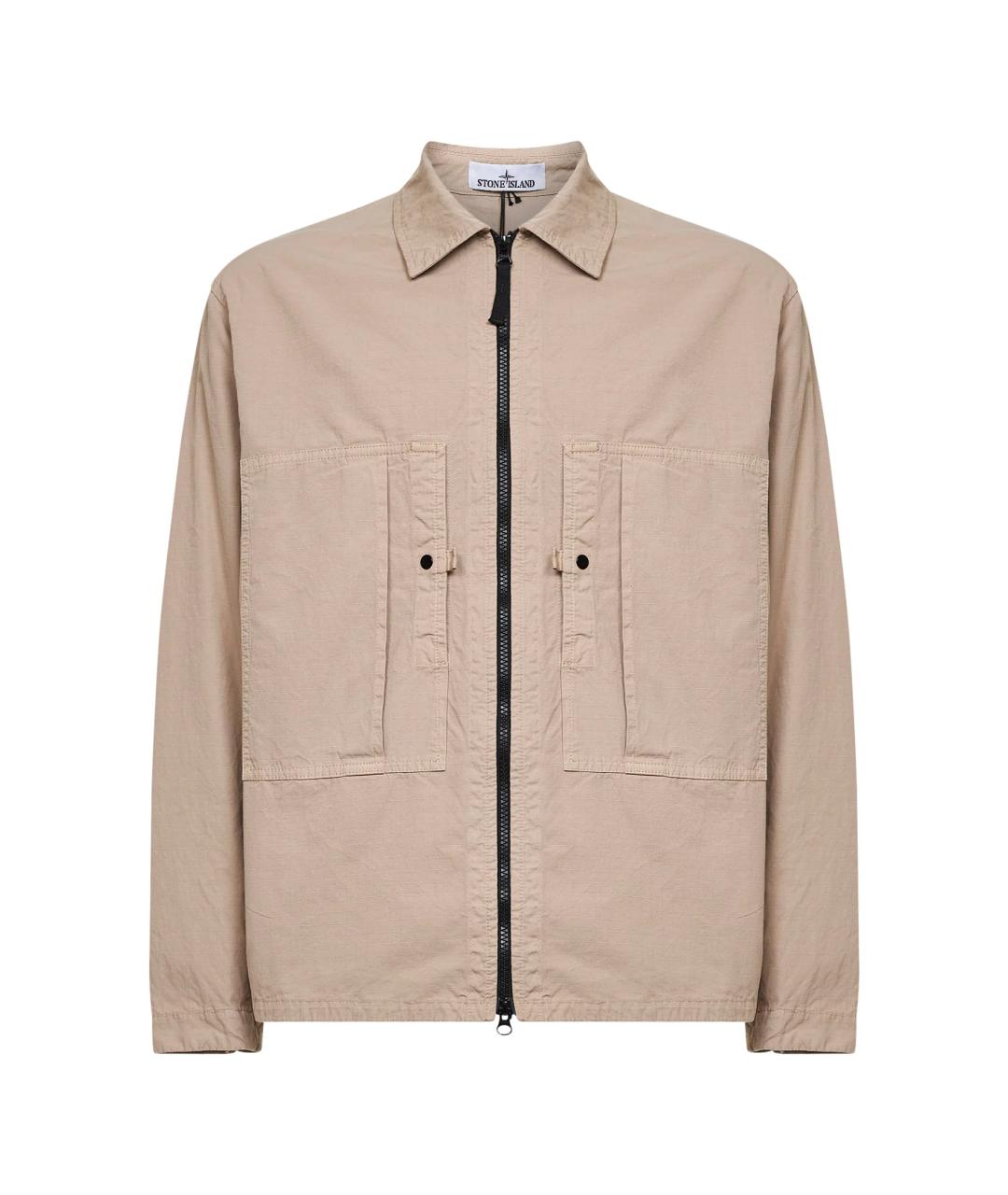 STONE ISLAND Бежевая хлопковая куртка, фото 1