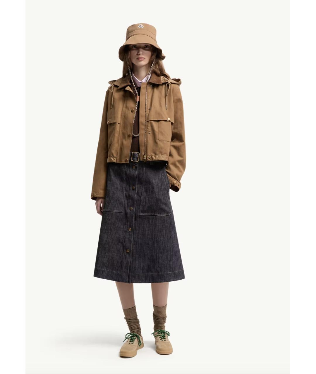 MONCLER Синяя деним юбка миди, фото 2