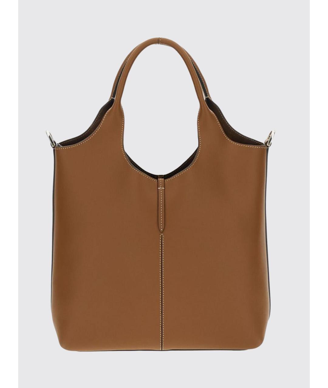 TOD'S Коричневая кожаная сумка тоут, фото 3