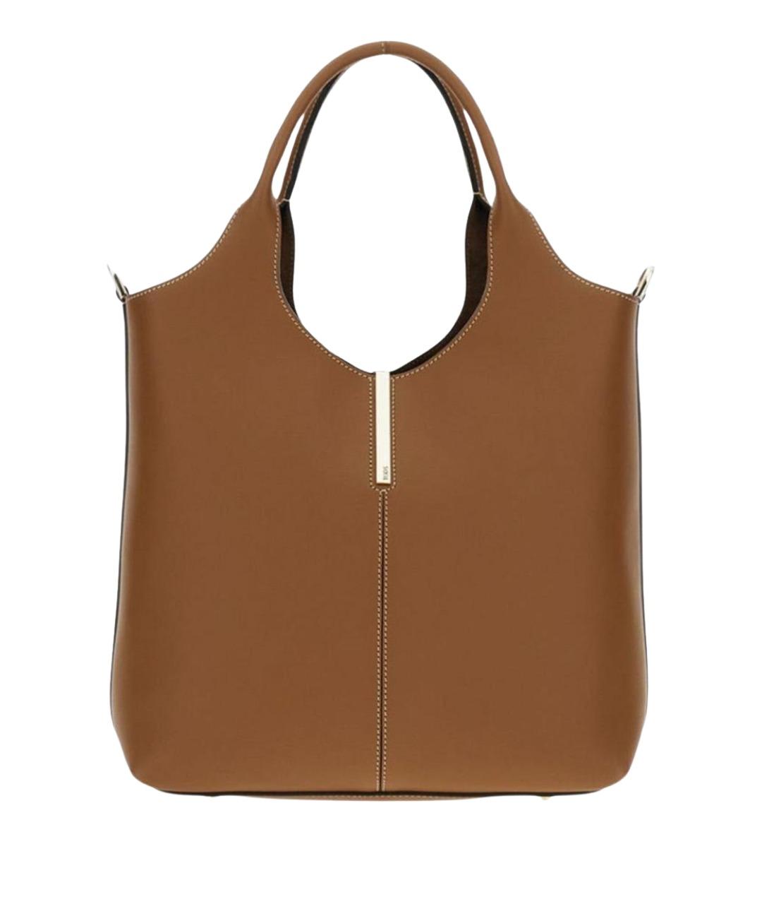 TOD'S Коричневая кожаная сумка тоут, фото 1