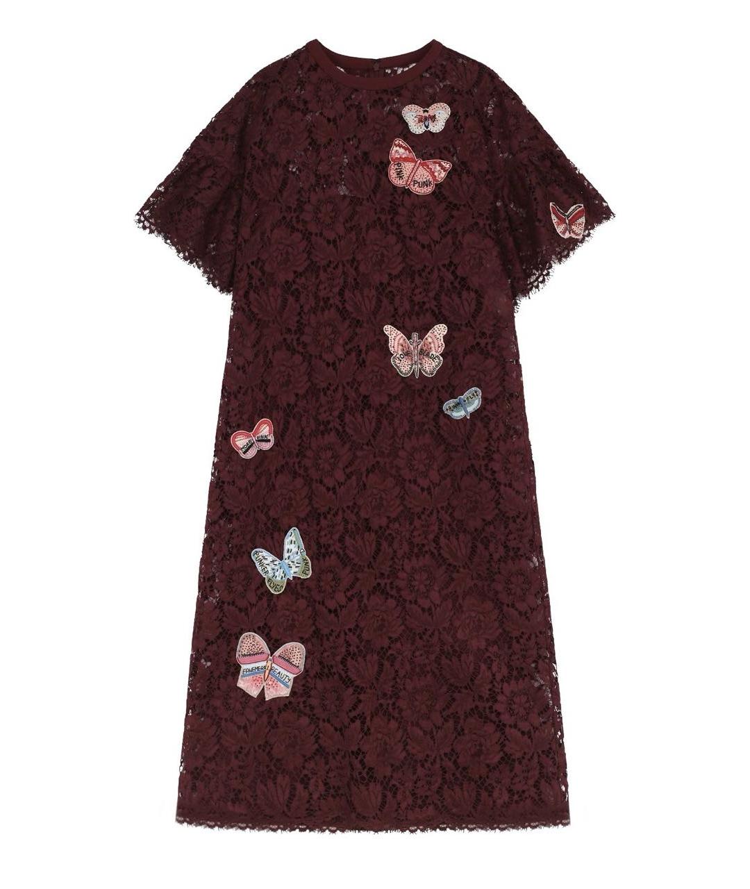 VALENTINO Бордовое шелковое коктейльное платье, фото 6