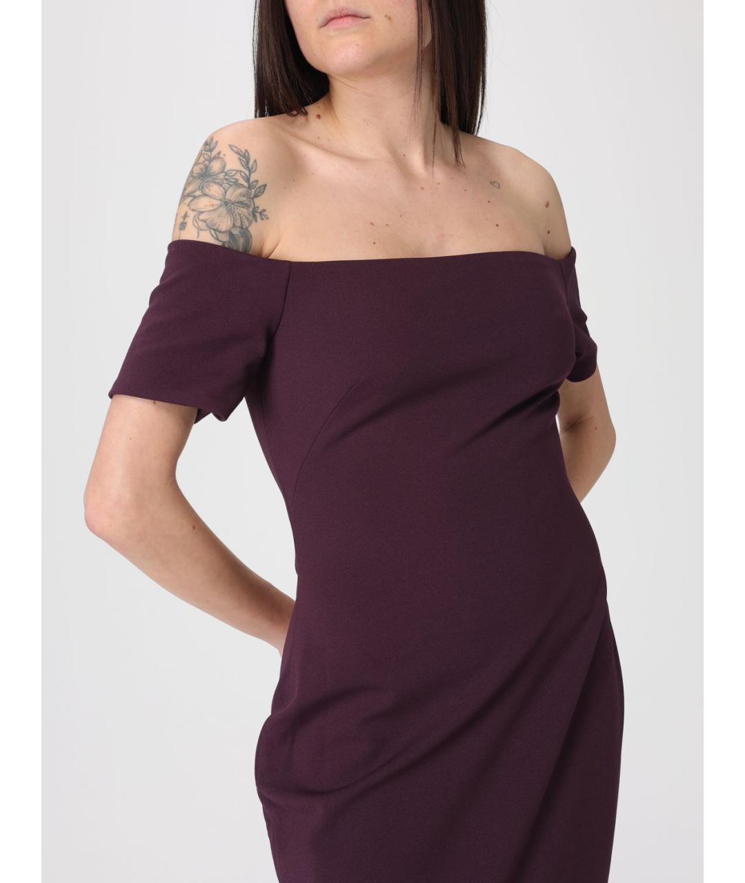 SOLACE LONDON Бордовое полиэстеровое вечернее платье, фото 3