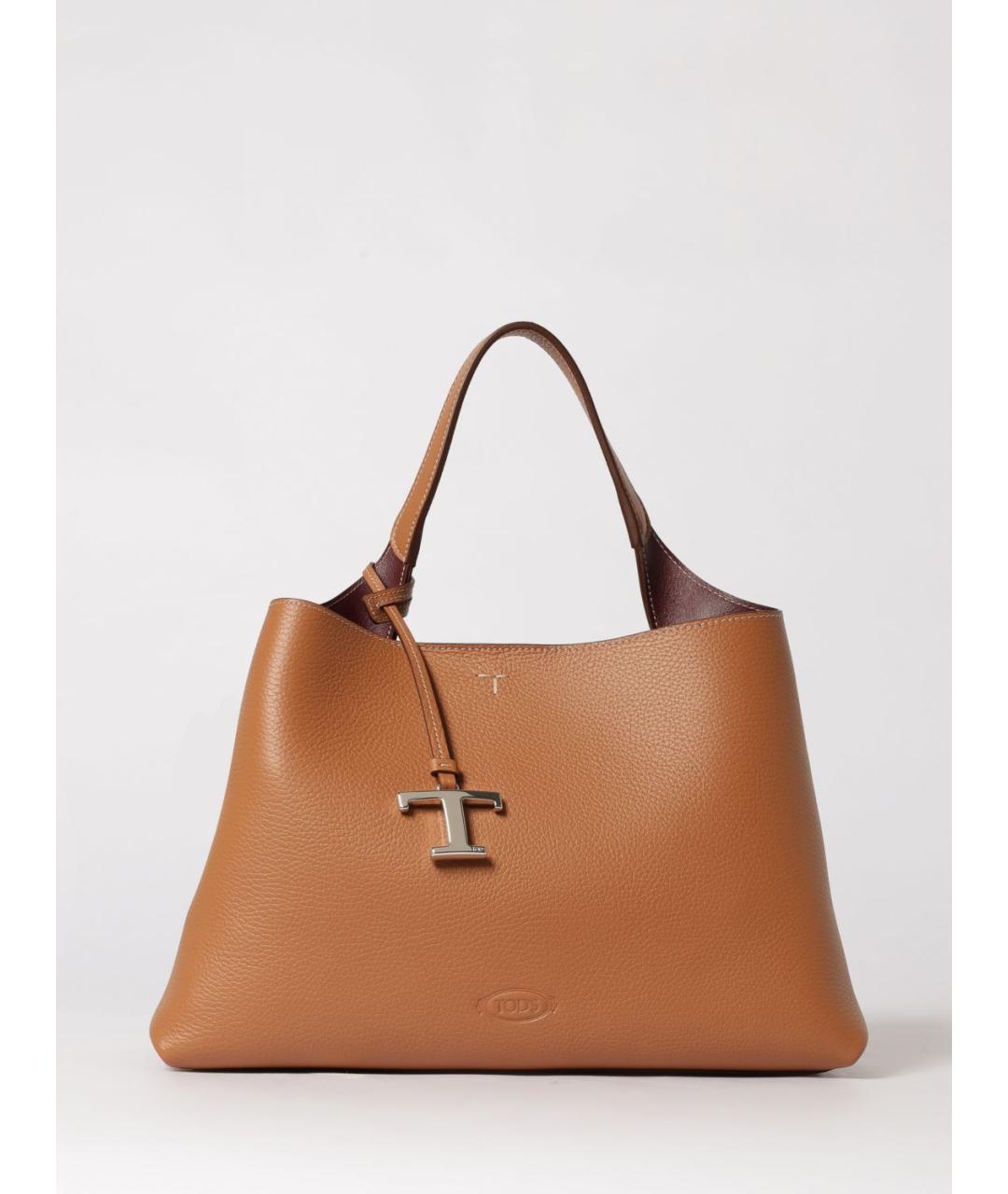 TOD'S Коричневая кожаная сумка тоут, фото 6