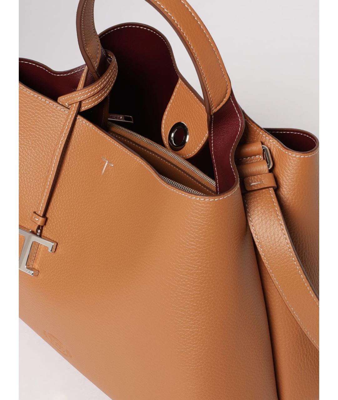 TOD'S Коричневая кожаная сумка тоут, фото 5