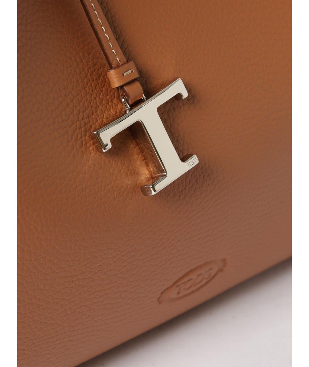 TOD'S Коричневая кожаная сумка тоут, фото 4