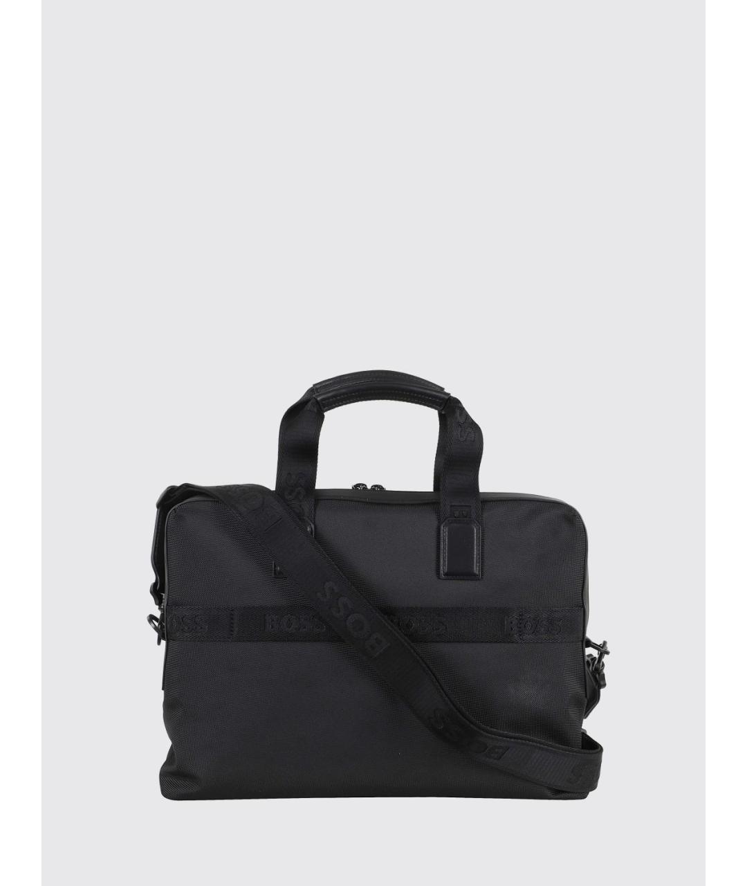 HUGO BOSS Черная синтетическая сумка тоут, фото 2