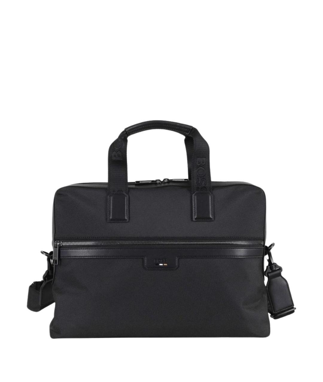 HUGO BOSS Черная синтетическая сумка тоут, фото 1