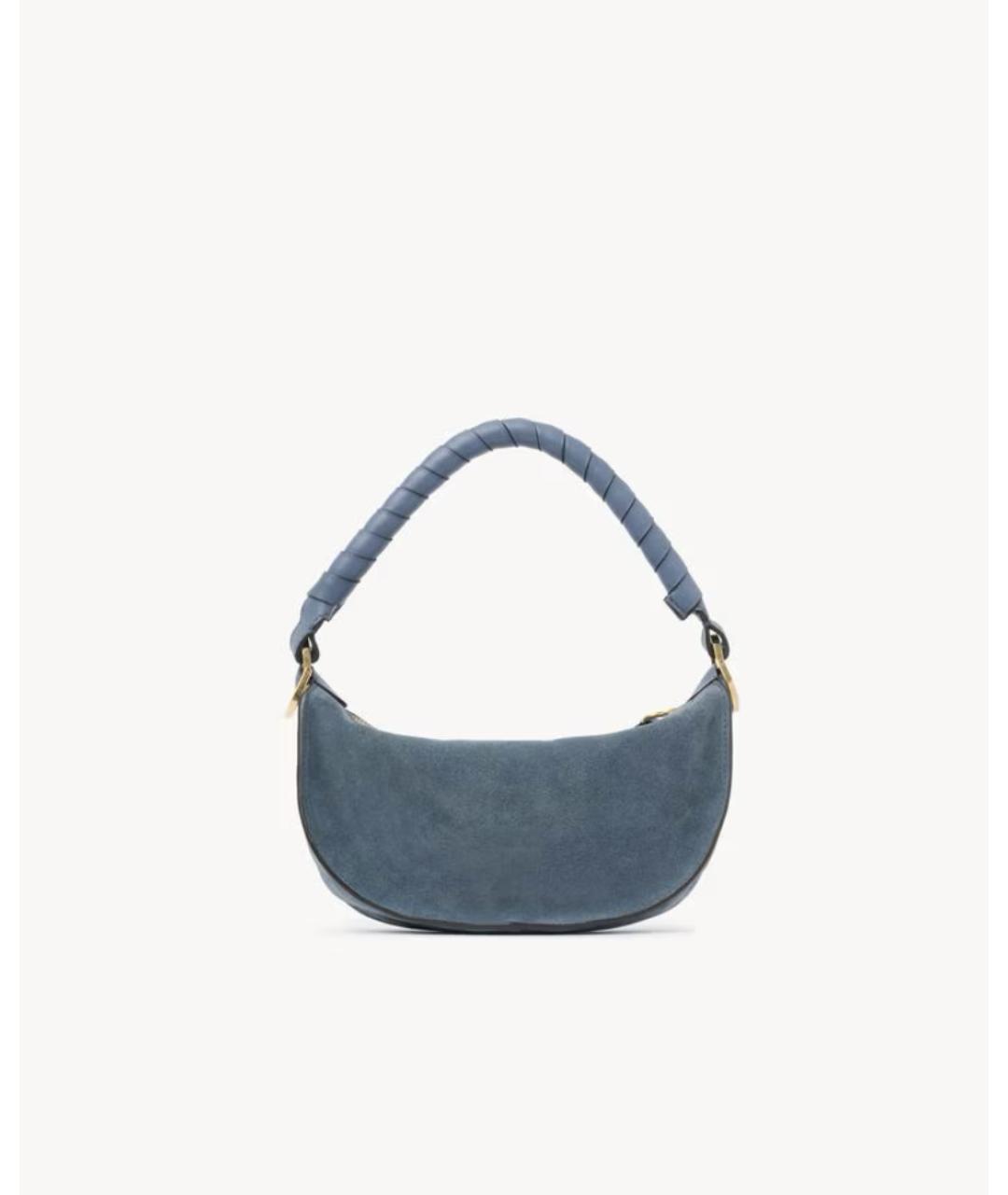 CHLOE Синяя замшевая сумка с короткими ручками, фото 4