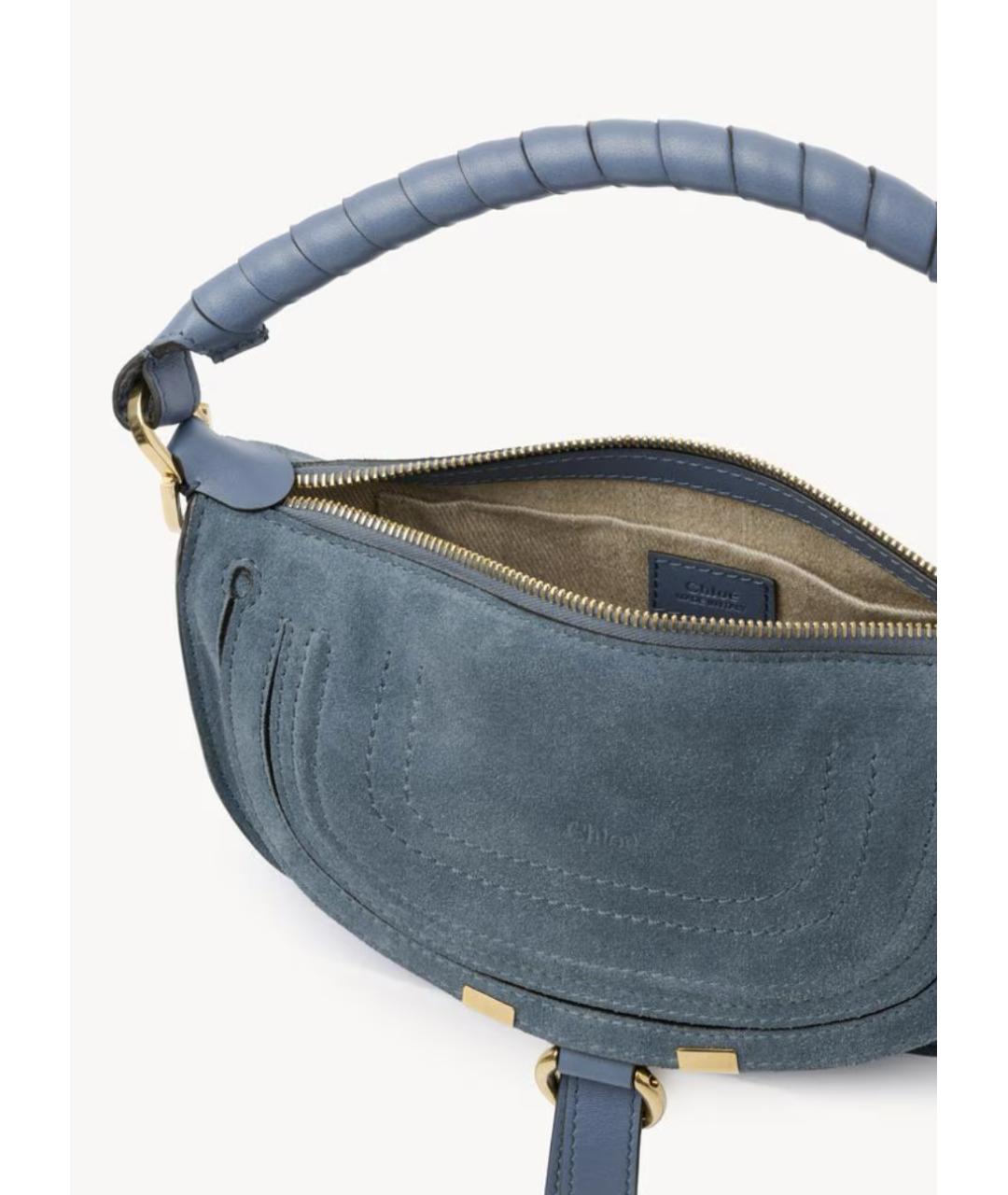 CHLOE Синяя замшевая сумка с короткими ручками, фото 5