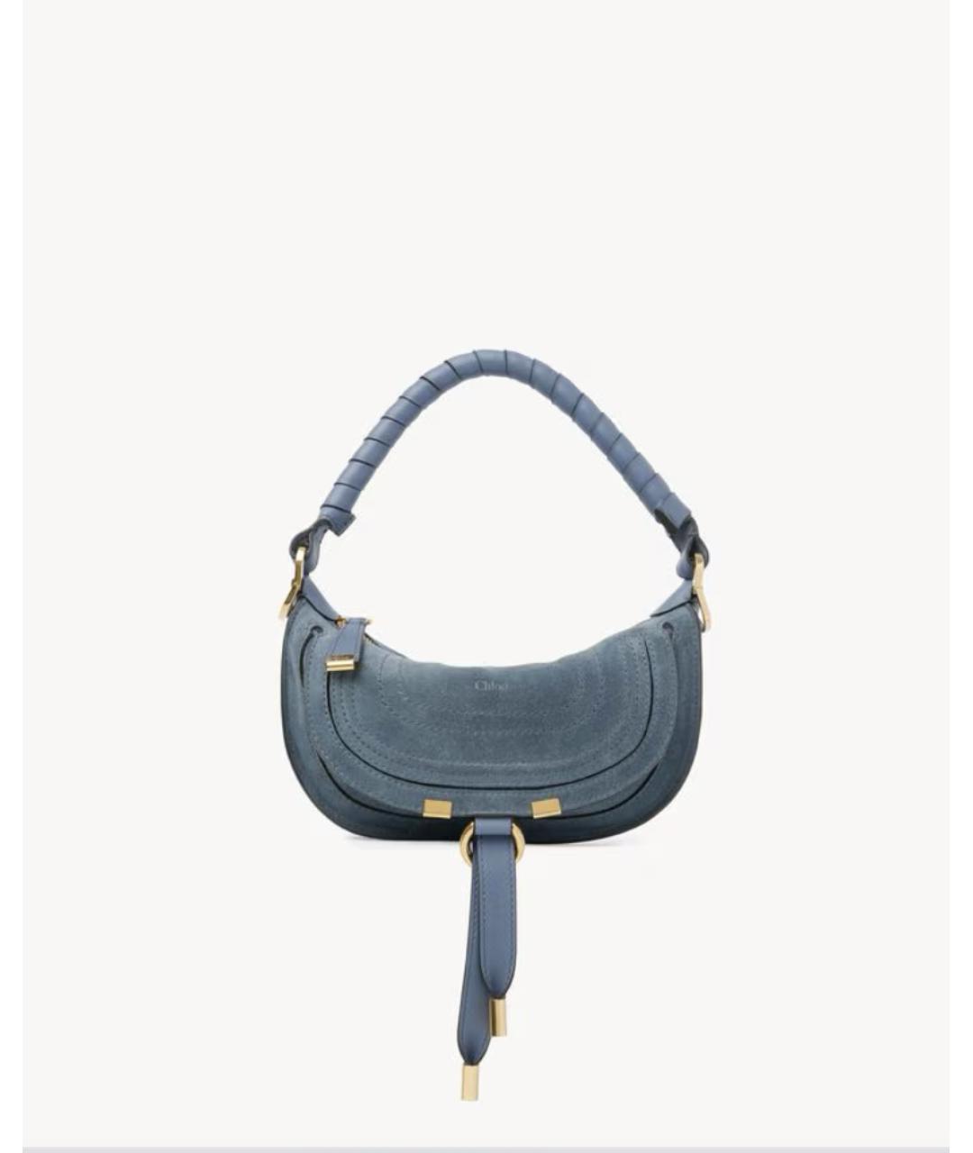 CHLOE Синяя замшевая сумка с короткими ручками, фото 8