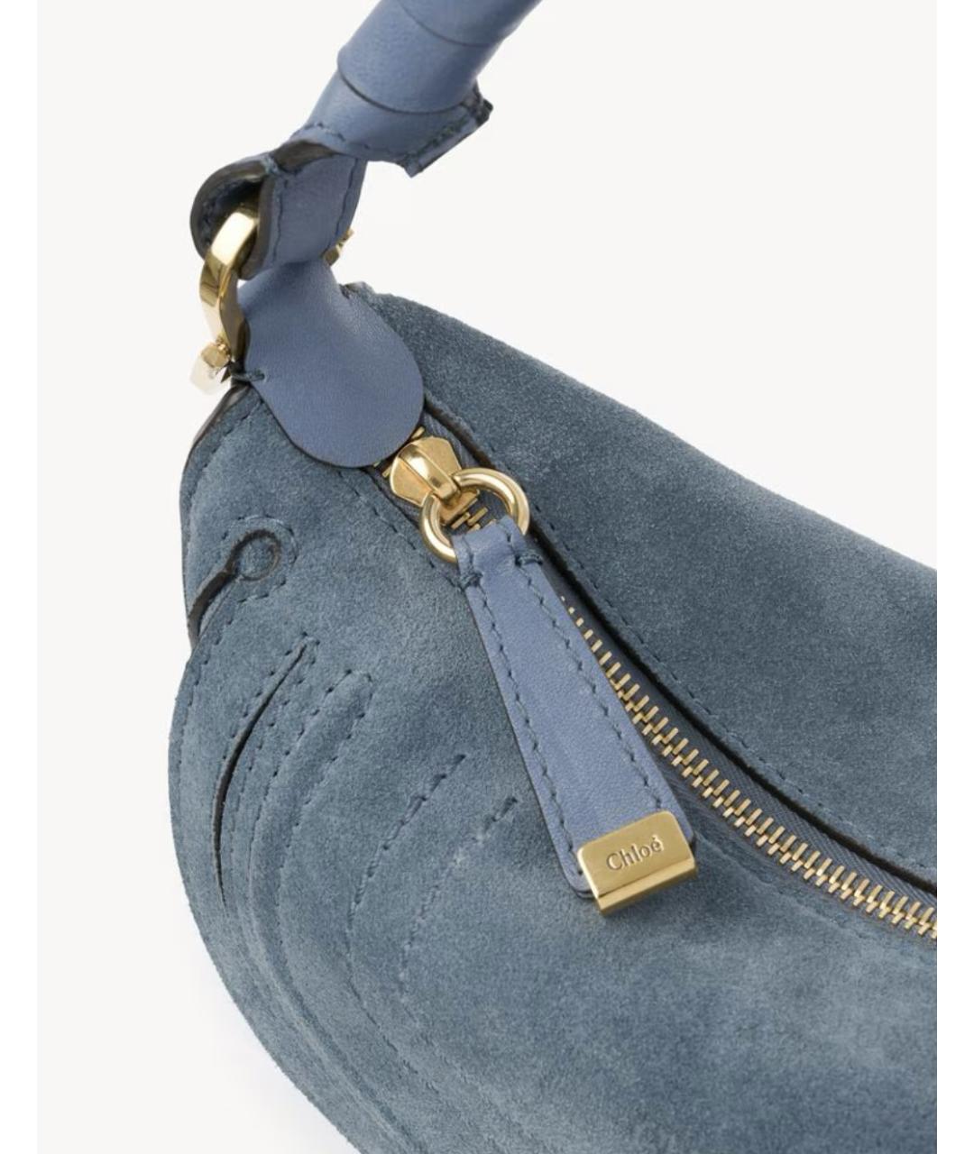 CHLOE Синяя замшевая сумка с короткими ручками, фото 6