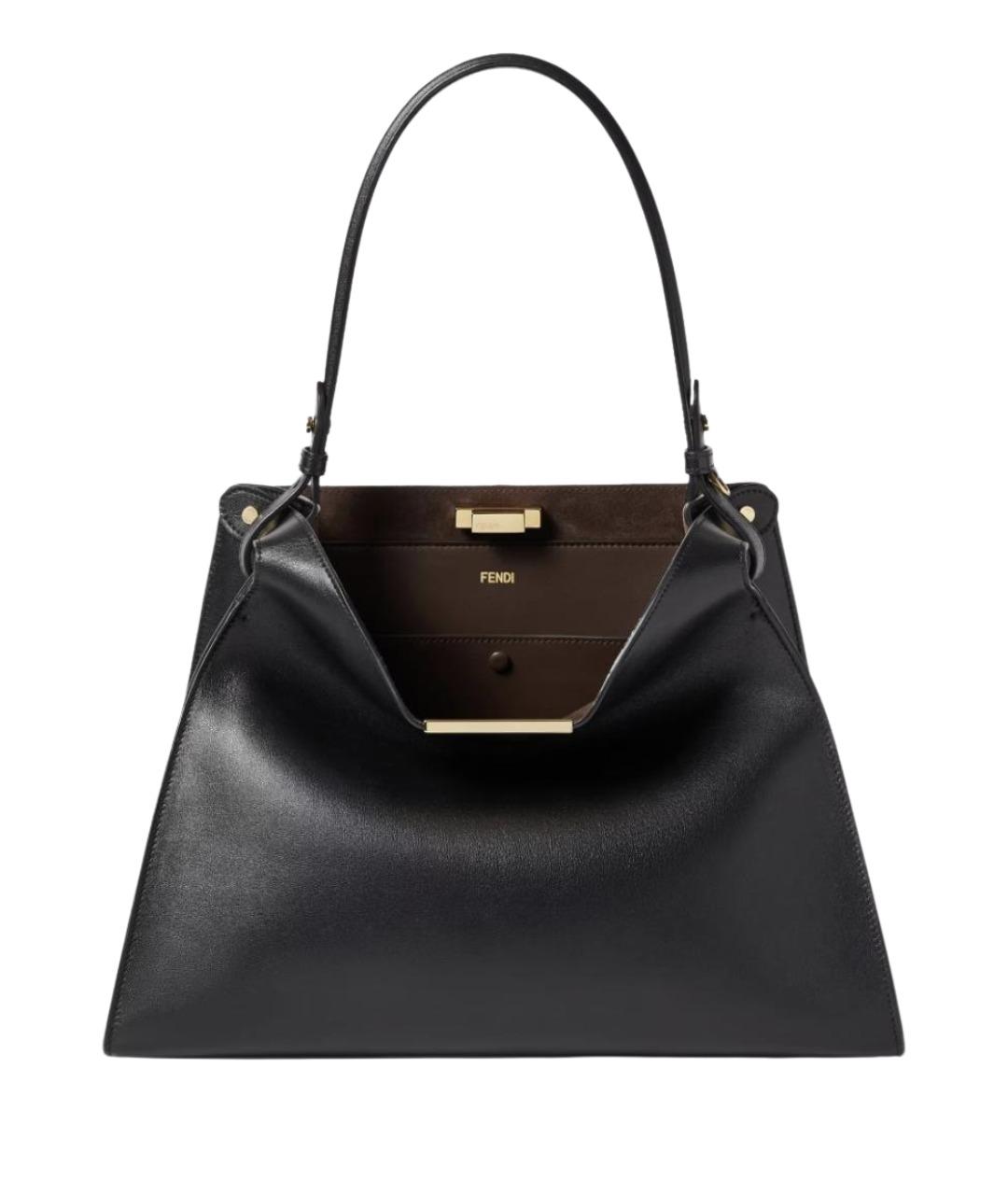 FENDI Черная кожаная сумка через плечо, фото 1