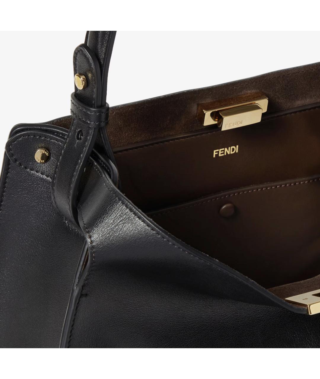 FENDI Черная кожаная сумка через плечо, фото 7