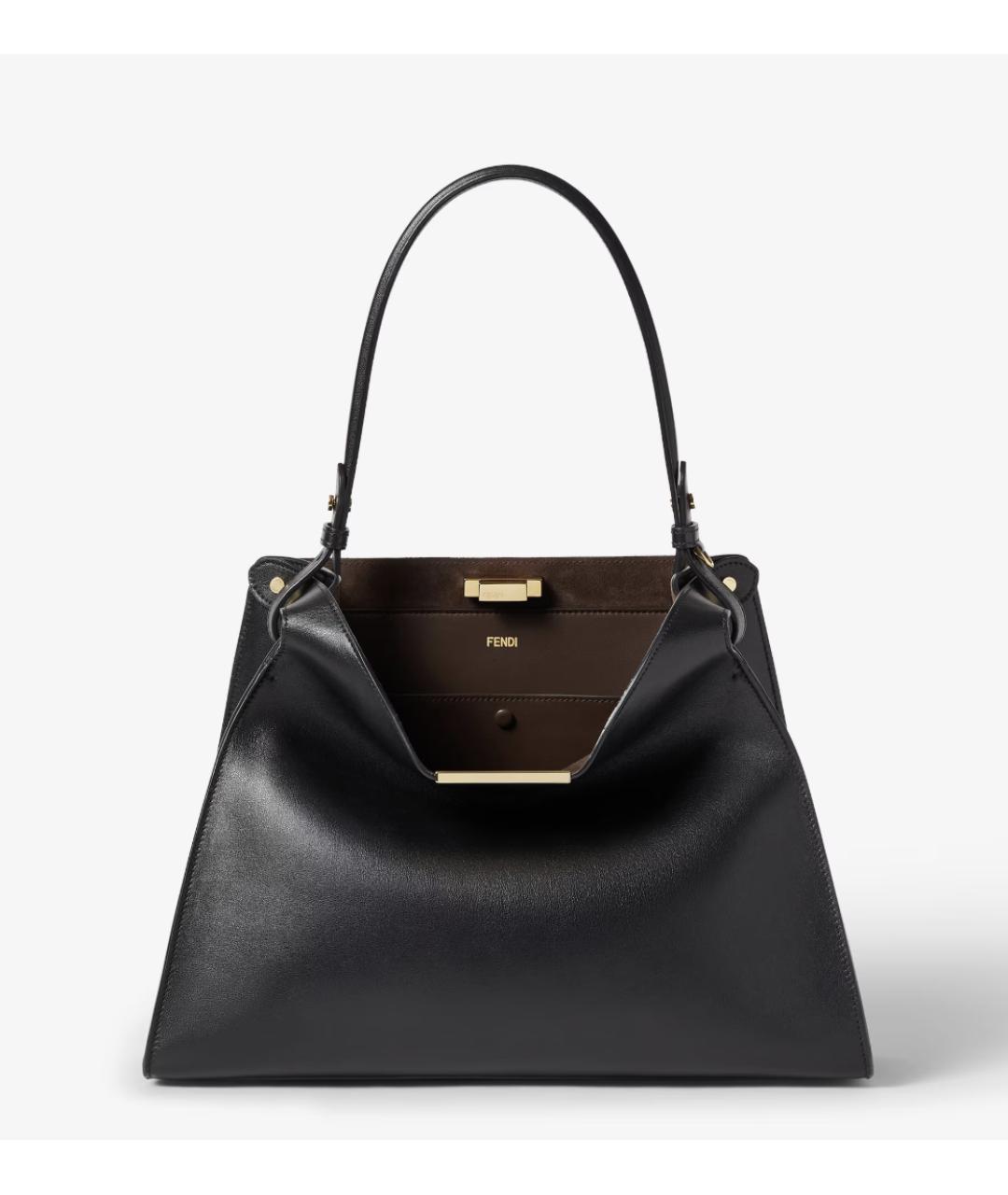 FENDI Черная кожаная сумка через плечо, фото 8