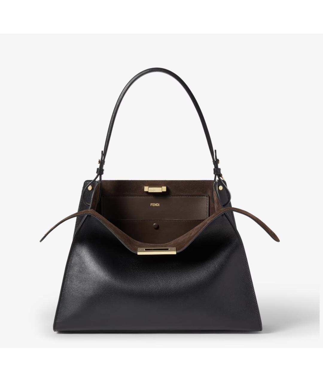 FENDI Черная кожаная сумка через плечо, фото 3