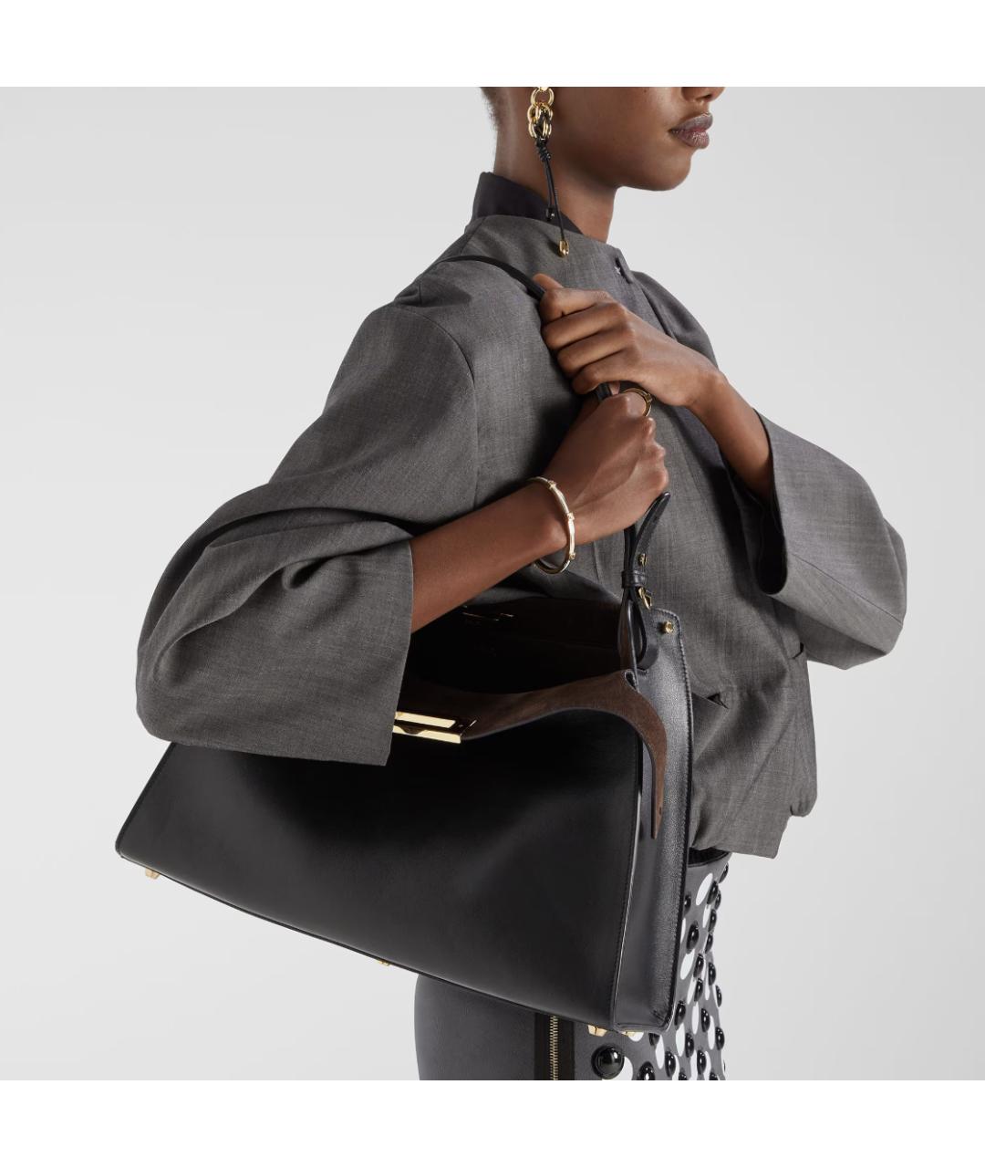 FENDI Черная кожаная сумка через плечо, фото 2