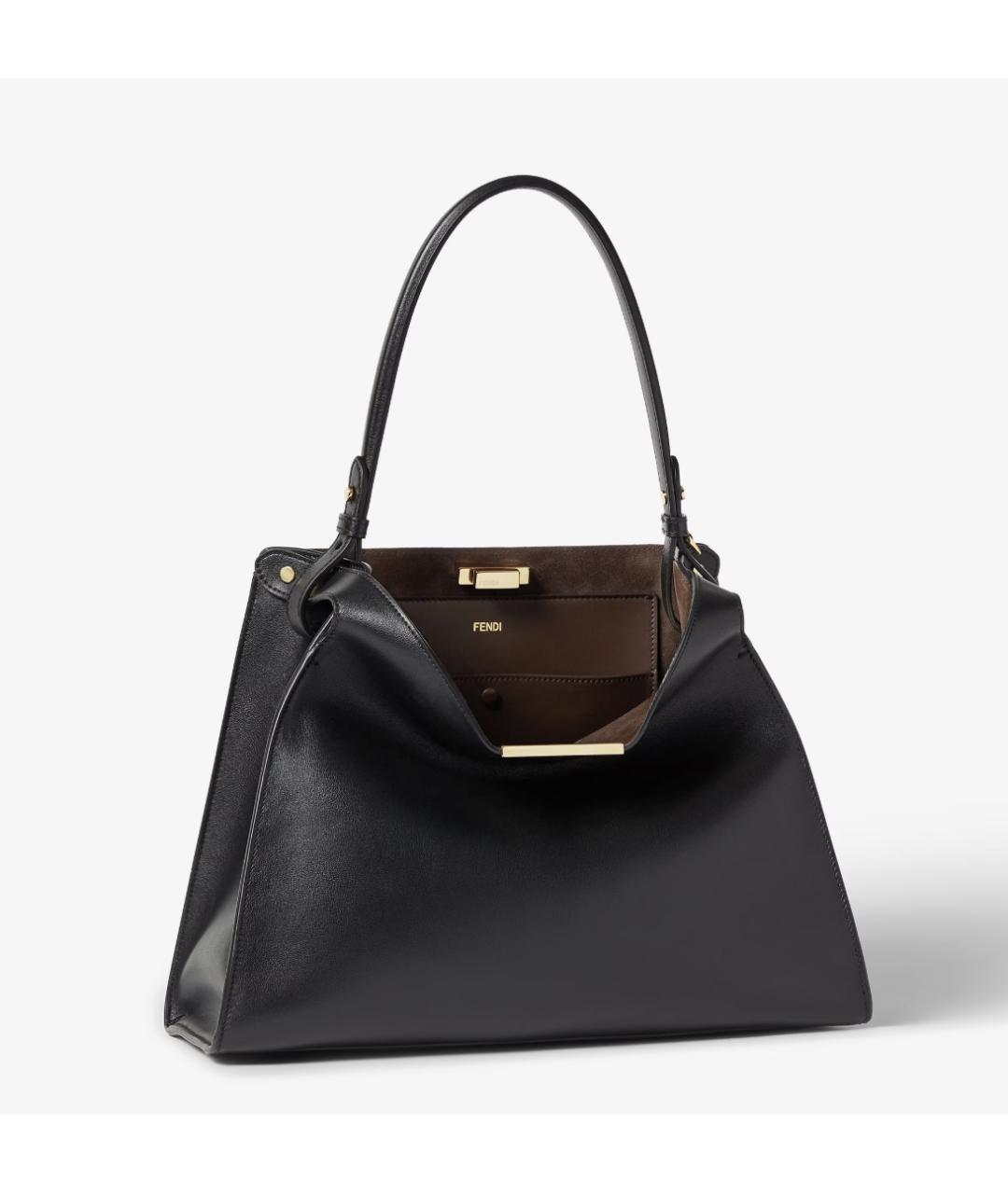 FENDI Черная кожаная сумка через плечо, фото 4