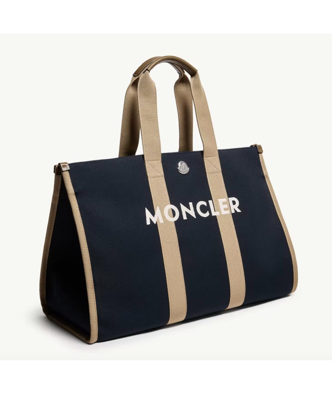 MONCLER Темно-синяя тканевая сумка тоут, фото 2