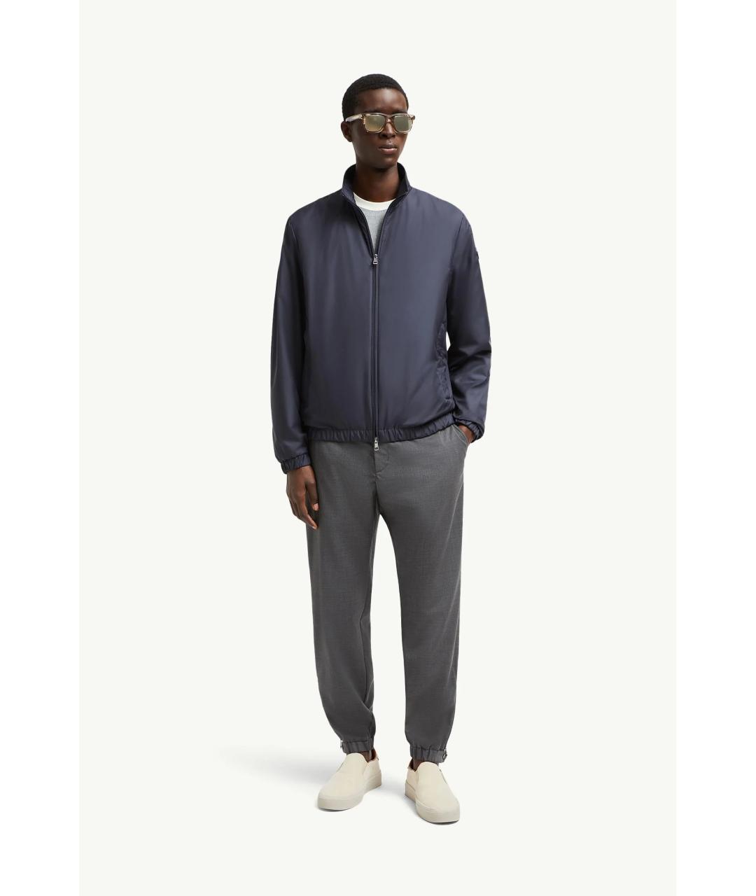 MONCLER Синяя полиэстеровая куртка, фото 3