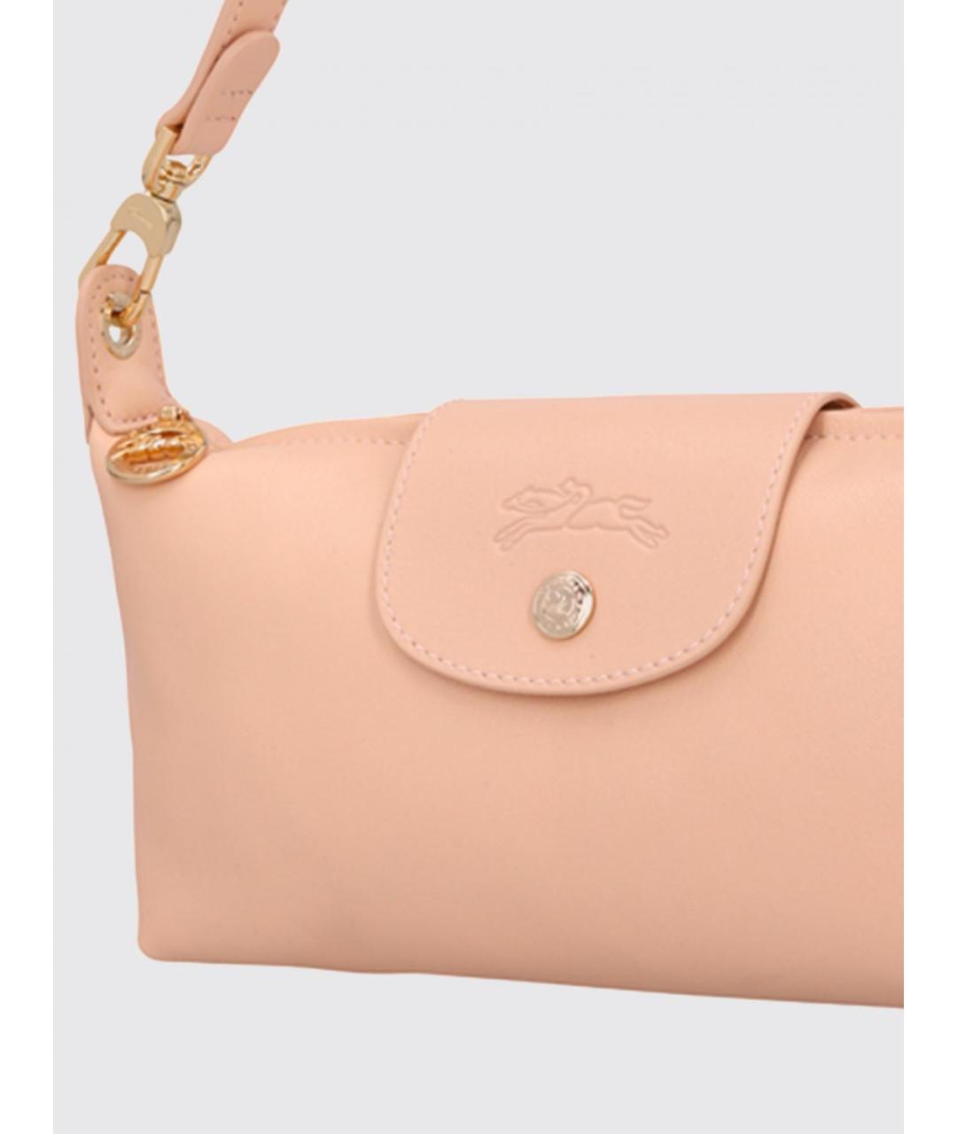 LONGCHAMP Бежевая кожаная сумка через плечо, фото 3
