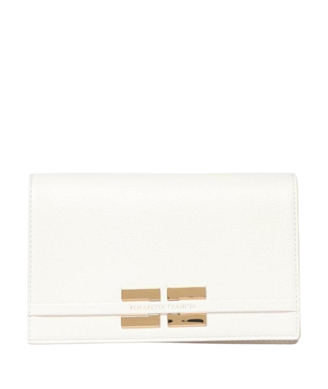 ELISABETTA FRANCHI Белая кожаная сумка через плечо, фото 1