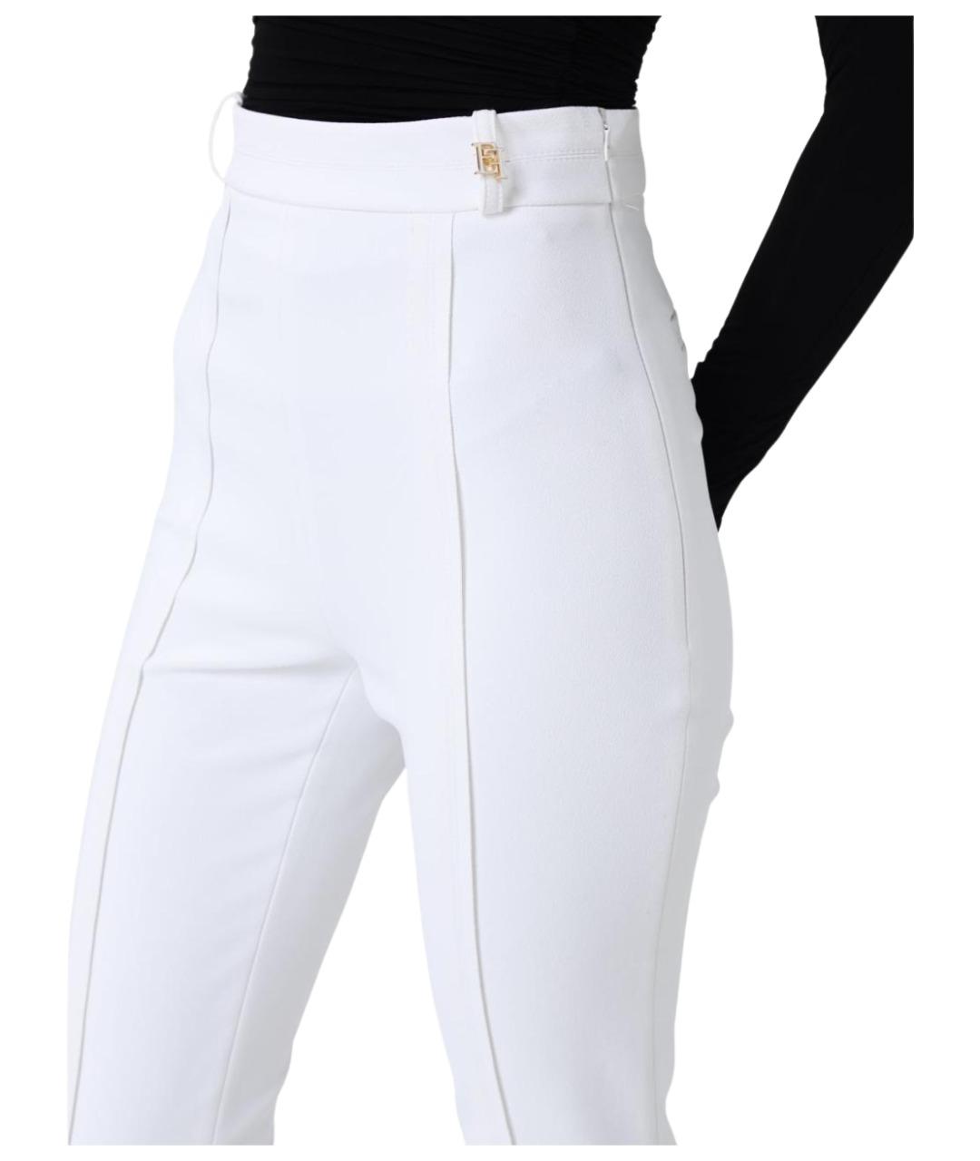 ELISABETTA FRANCHI Белые полиэстеровые брюки узкие, фото 3
