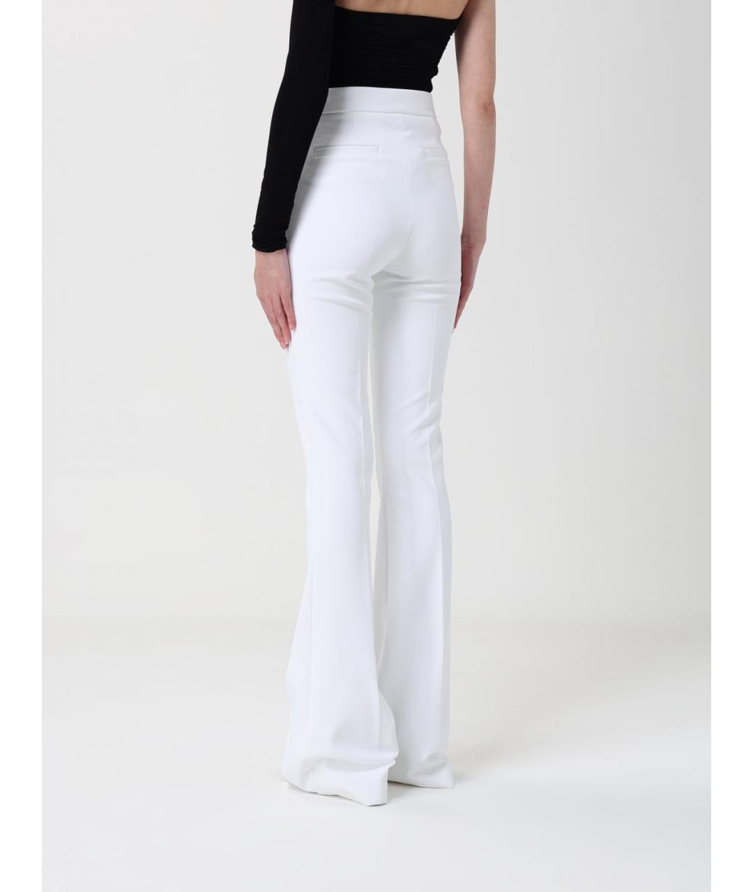 ELISABETTA FRANCHI Белые полиэстеровые брюки узкие, фото 2