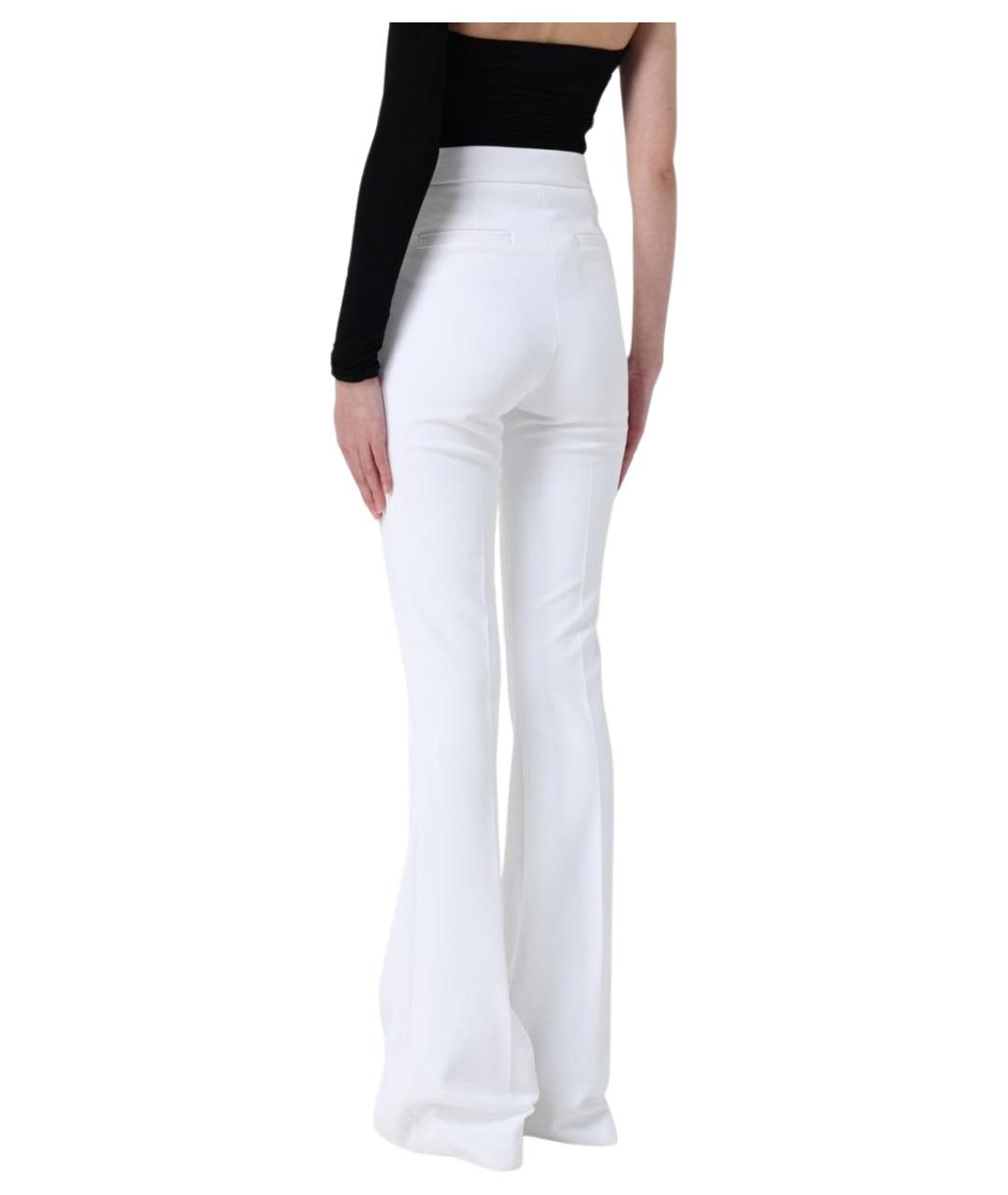 ELISABETTA FRANCHI Белые полиэстеровые брюки узкие, фото 2