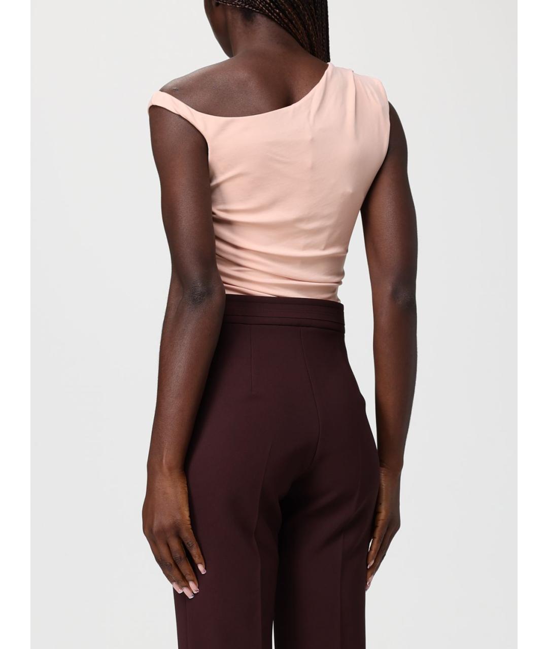 ELISABETTA FRANCHI Розовое полиэстеровое боди, фото 3