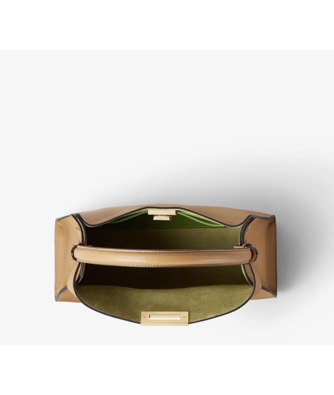 FENDI Бежевая кожаная сумка через плечо, фото 6