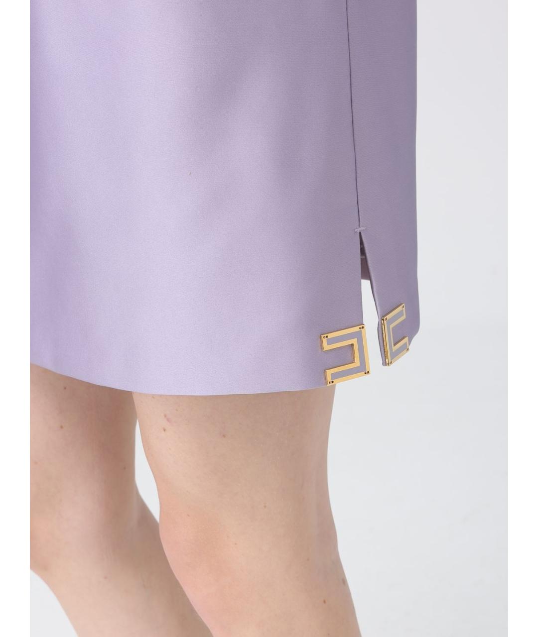 ELISABETTA FRANCHI Фиолетовое полиэстеровое коктейльное платье, фото 3