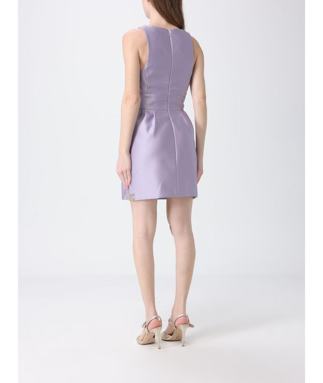 ELISABETTA FRANCHI Фиолетовое полиэстеровое коктейльное платье, фото 2