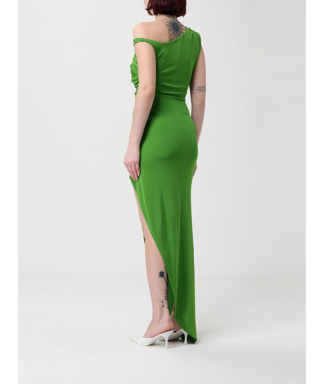 ELISABETTA FRANCHI Зеленые вискозное вечернее платье, фото 2