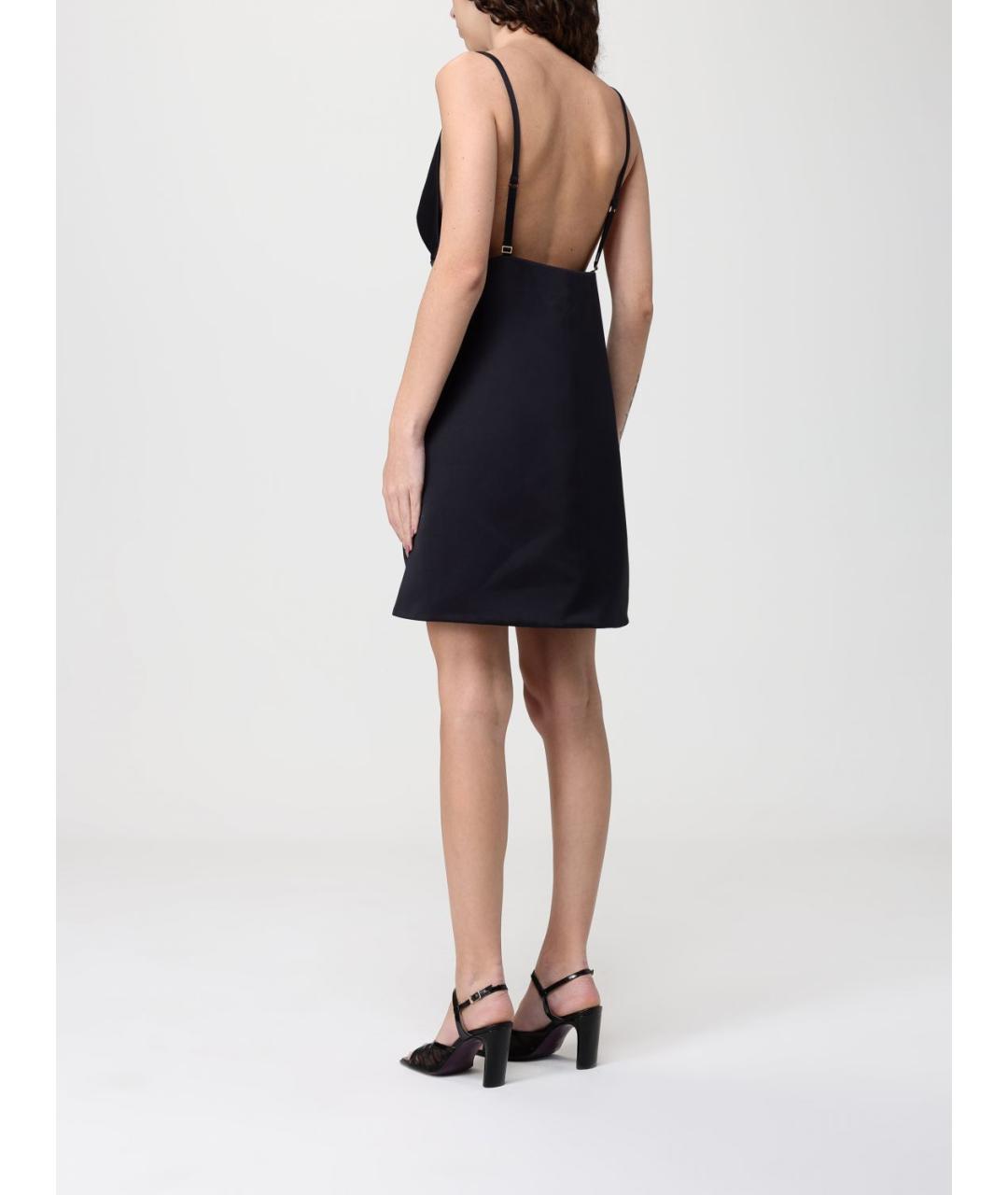 ELISABETTA FRANCHI Черное полиэстеровое коктейльное платье, фото 2