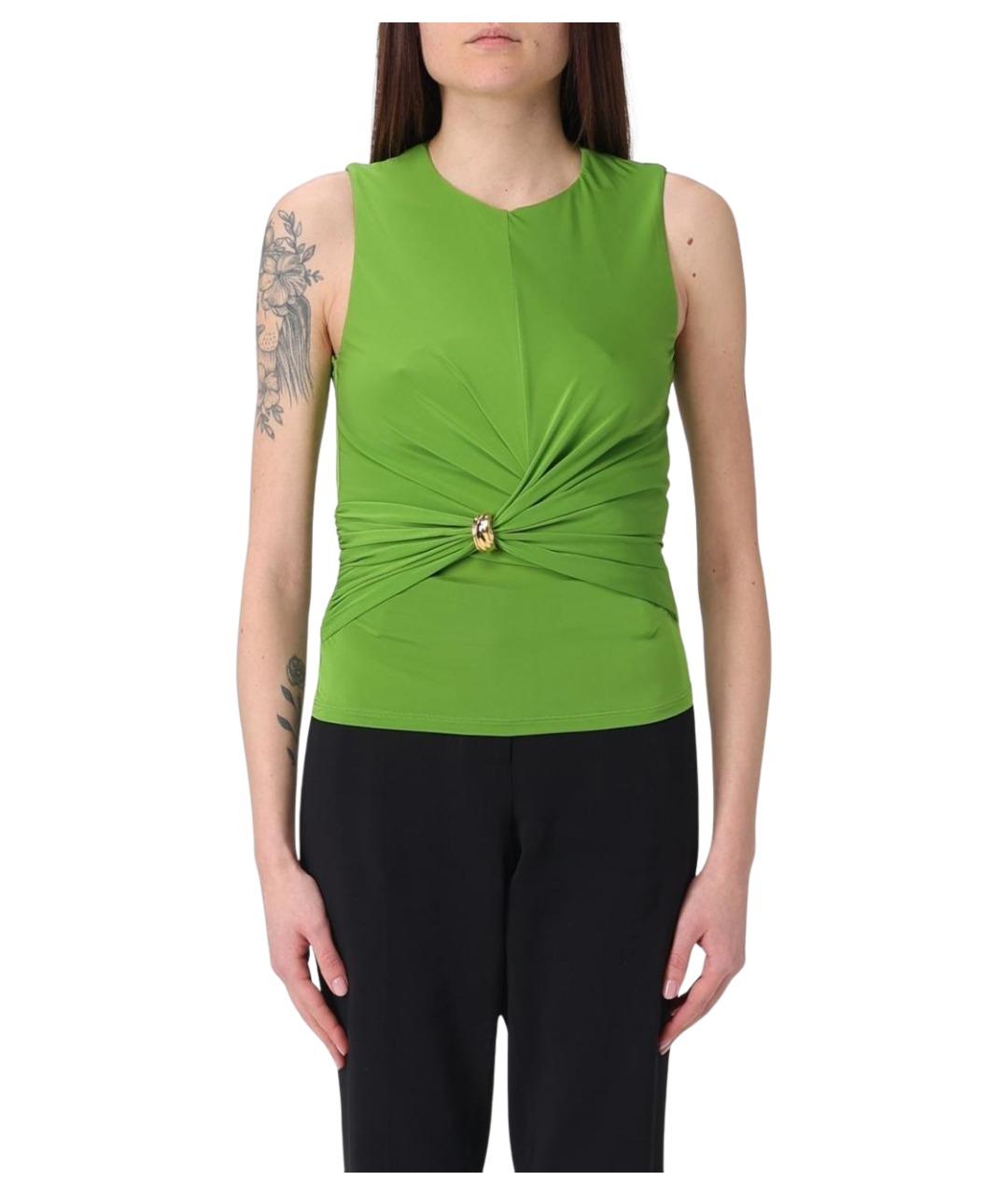 ELISABETTA FRANCHI Зеленая вискозная майка, фото 1