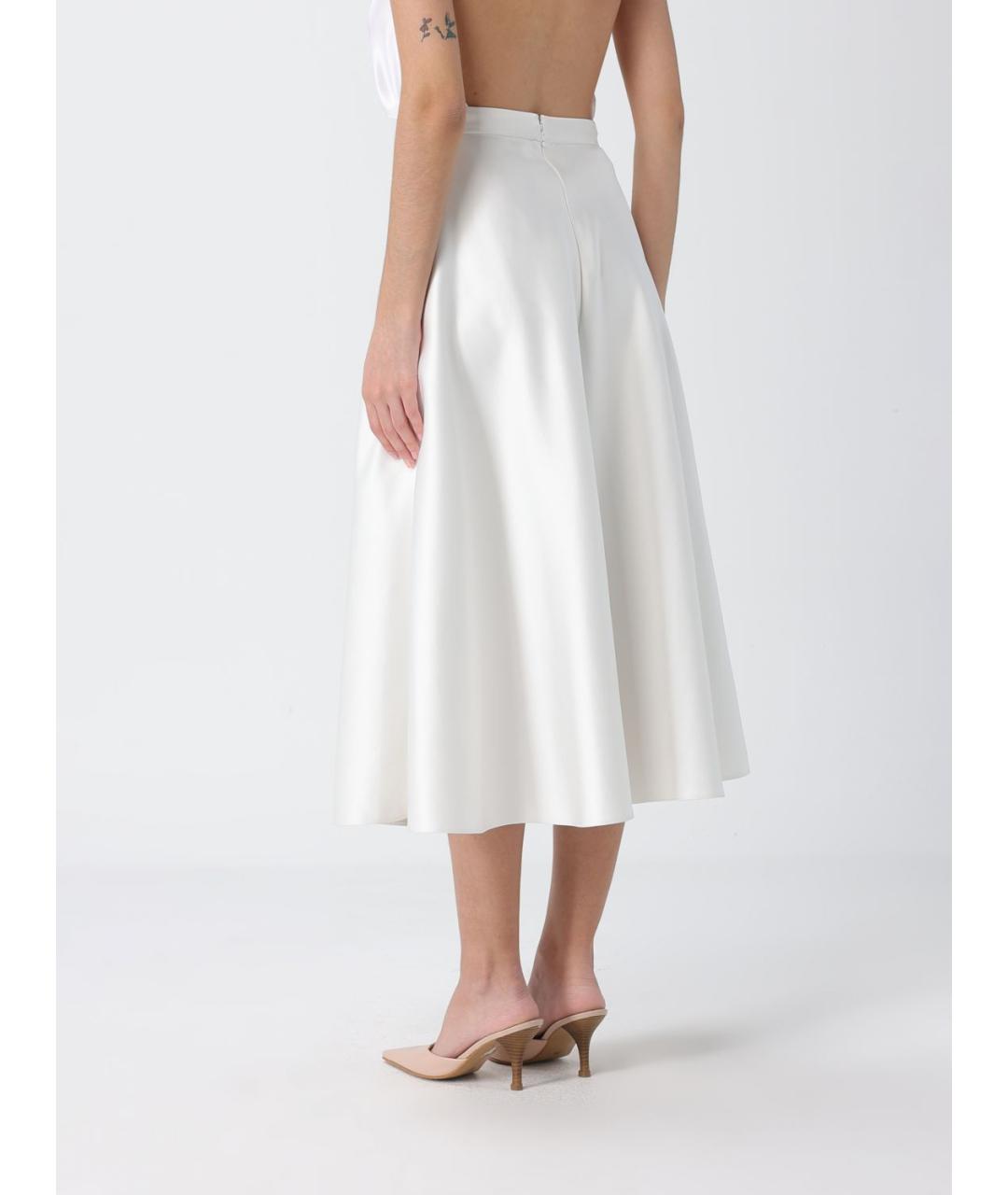 ELISABETTA FRANCHI Белая полиэстеровая юбка миди, фото 2