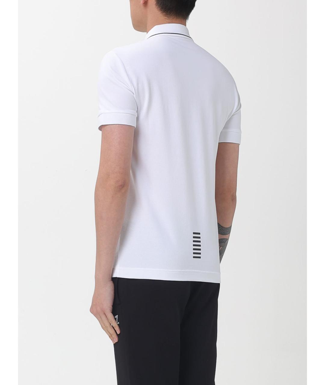 EA7 Белое хлопковое поло с коротким рукавом, фото 2