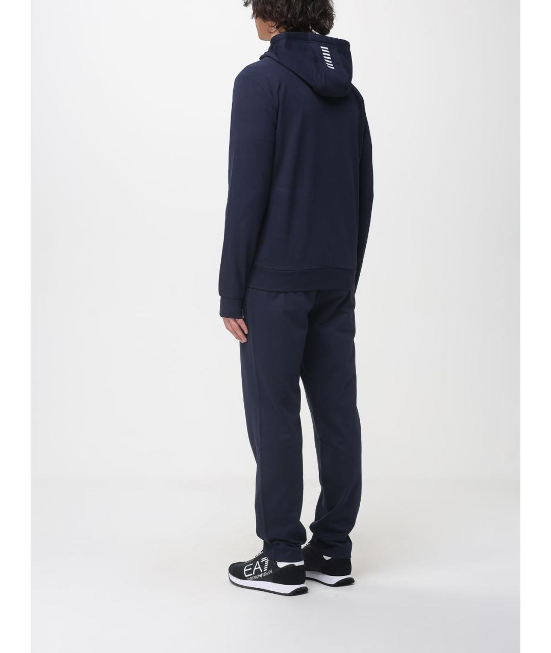 EA7 Синий хлопковый спортивный костюм, фото 3