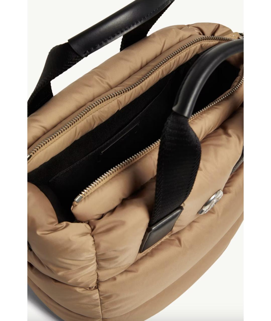 MONCLER Бежевая тканевая сумка тоут, фото 4